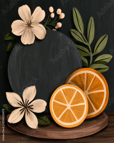 Smooth Floral Botanical Frame Background