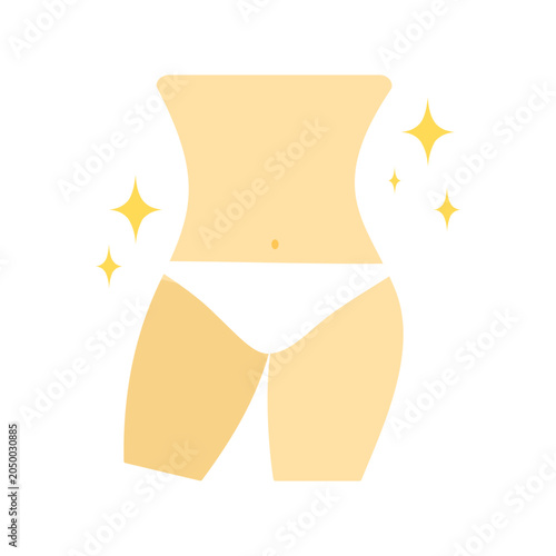 Slim human waist and torso, often used in contexts related to health, fitness, or beauty. 