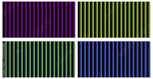 Schilderij op canvas Abstract geometric background with vibrant vertical gradient stripes in four dis