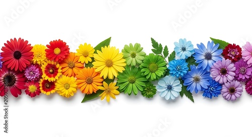Vibrant multicolored flowers in bloom arrangement.