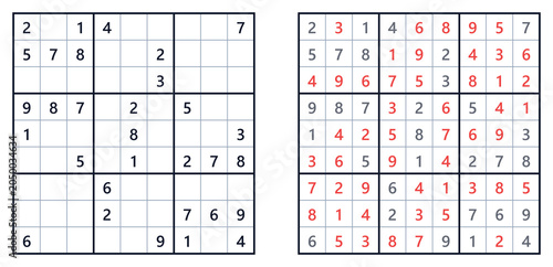 Abstract sudoku grid template for app interface or web design, minimalist black and white vector for digital assets and prints