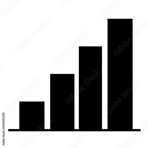 Abstract business progress symbol showing a modern stair step chart for corporate presentation slides