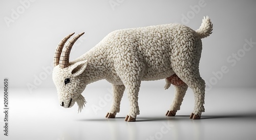 White Goat Toy Model Closeup Profile.
