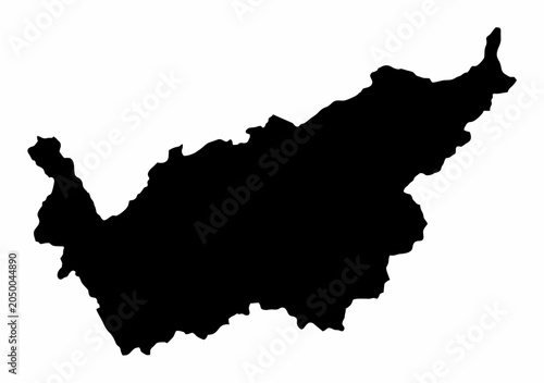 Valais Canton map silhouette