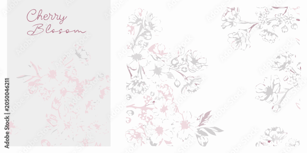 Obraz premium Cherry blossom branches a delicate vector illustration with a white background