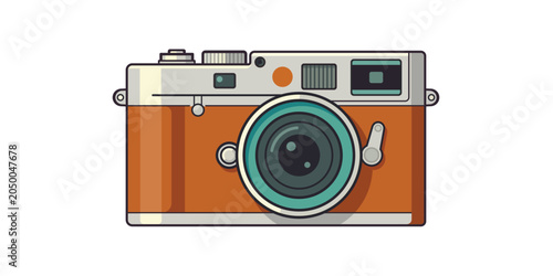 Foto Vintage analog camera vector illustration with photography equipment photographe