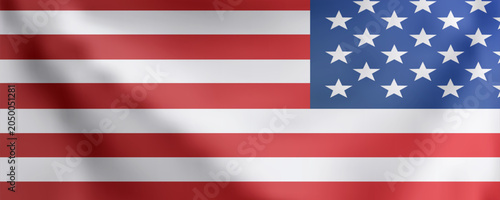 Slika na platnu Waving USA flag with red, white and blue stripes