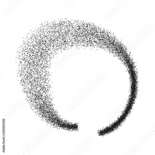 Black vector curl icon. Hand drawn graffiti style lock symbol with spray paint effect and aerosol painting texture — swirl sign