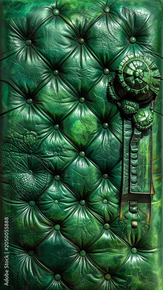 Fototapeta premium Green Quilted Door.