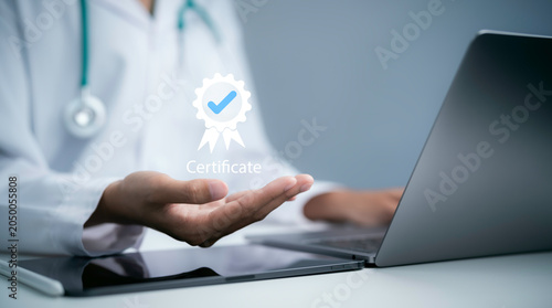 фотографія Healthcare certification and medical compliance assurance with quality standards