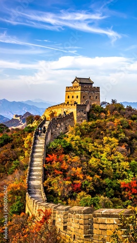 Great Wall of China Autumn.