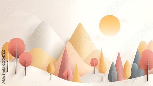 Minimal Nature Vector Wallpaper Inspired by Samsung Design
