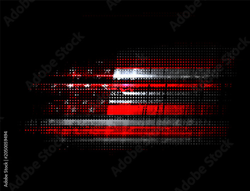 US Independence Day. Abstract element with the American flag in grunge style on a black background.