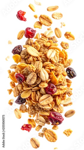 Granola Isolated on White.