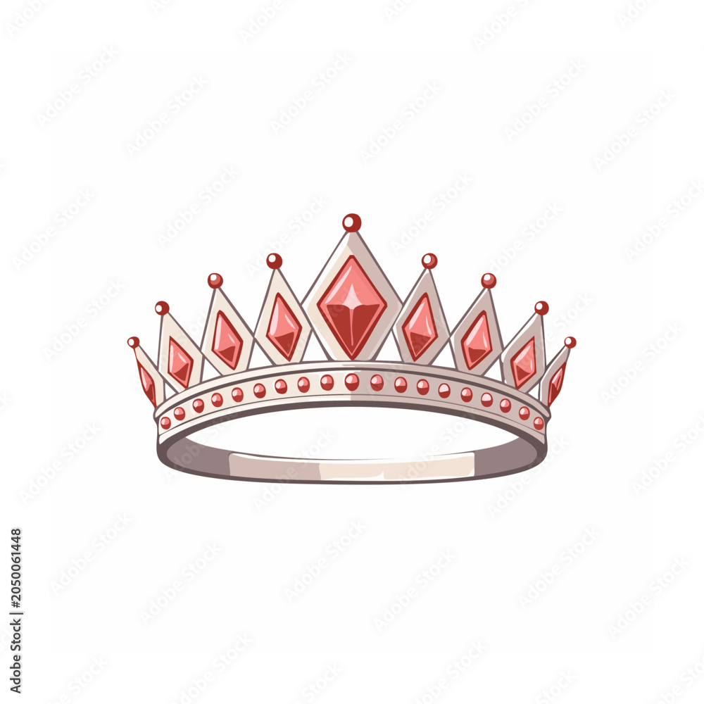 Fototapeta premium Pink gem crown illustration