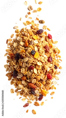 Granola Pile on White.