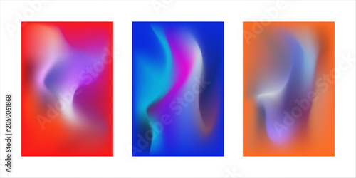 Abstract fluid gradient mesh vector background background set