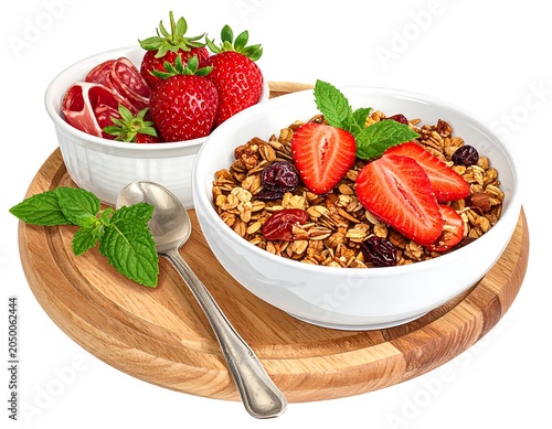 Granola with Strawberries.
