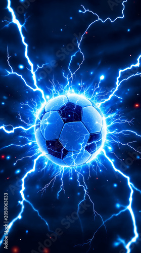  Football and World Cup Concept soccer ball hitting goal net in stadium lights