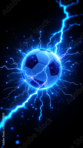  Football and World Cup Concept soccer ball hitting goal net in stadium lights