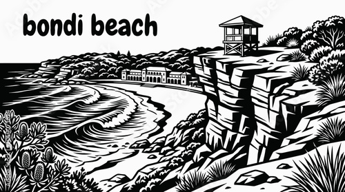 Photography bondi beach famous coastline ocean travel destination tourism scenic landscape t