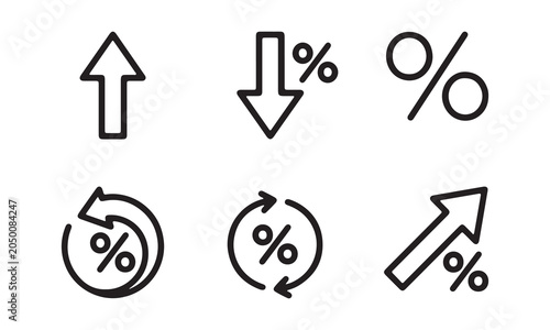 Percentage and arrow icons for data visualization