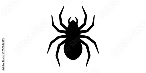 Foto Black silhouette vector illustration of scary venomous spiders collection isolated on a clean white background for halloween spooky graphic design