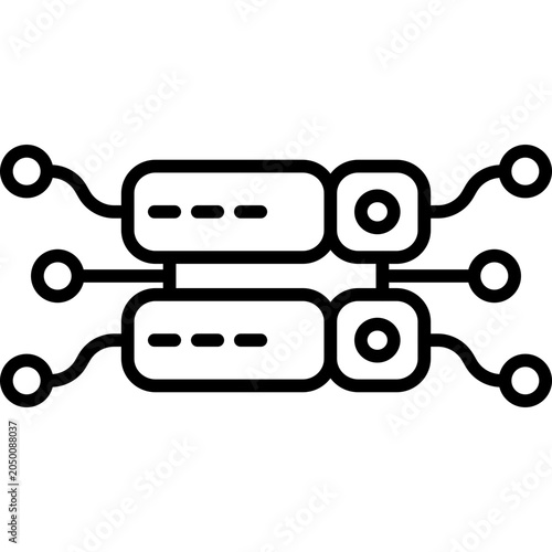 Data Cluster Line Icon