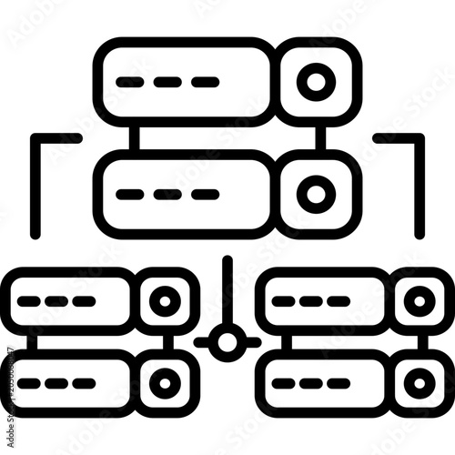 Data Node Line Icon