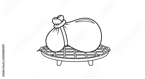 Roasted turkey on a grill plate.