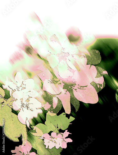 
Watercolor graphic floral print. Hand-drawn author's graphics. Apple, plum, apricot, peach flowers on a branch. The scent of spring and flowers.
Art background, pattern. Unique print for design