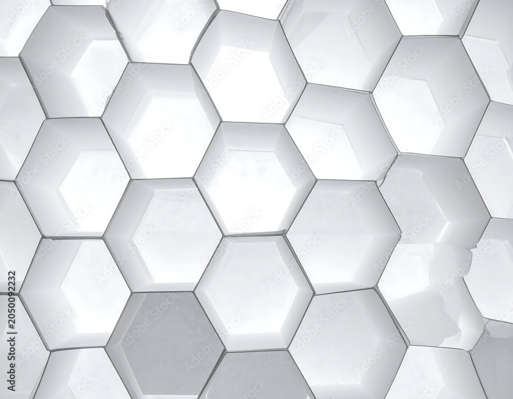 Fototapeta premium Hexagon White Tiles.