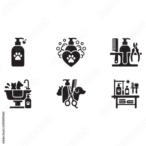 Pet Shampoo Bottle Icon for Grooming and Hygiene