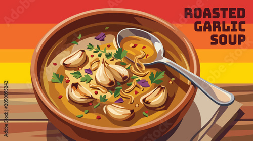 Foto roasted garlic soup cuisine food recipe culinary homemade traditional delicious