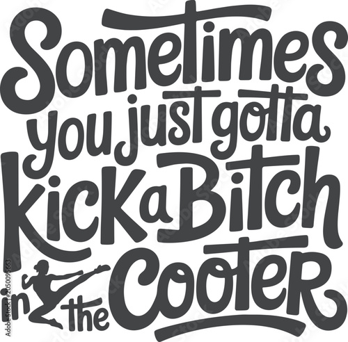 Billede på lærred Sometimes you just gotta kick a bitch in the cooter svg, Funny Adult Humor SVG