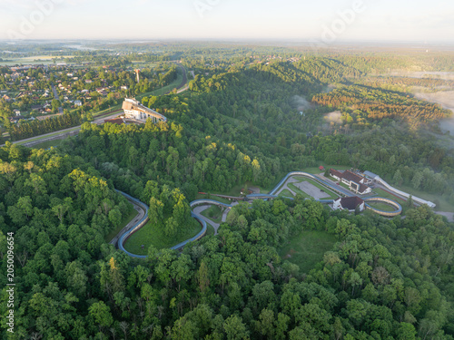 фотографія Morning Fog Drifting Through Gauja Valley Below Sigulda Bobsleigh Track