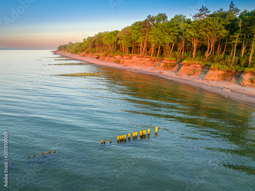 Beach at sunrise on Baltic ...