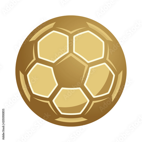Картината върху платно Golden Trophy Soccer Ball Football isolated on a white background