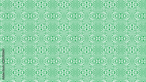 Green Optical Illusion Geometric Seamless Pattern