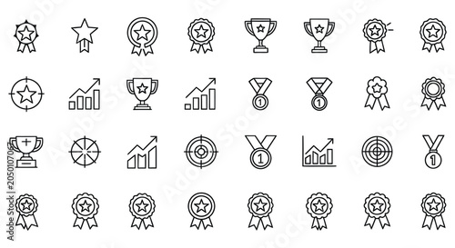 Tableau sur toile Vector icons of awards and achievements