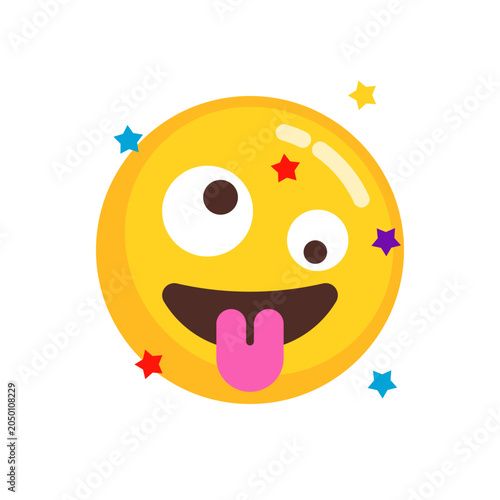 Cute Smiling Emoji Sticker with Happy Expression