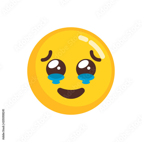 Cute Smiling Emoji Sticker with Happy Expression
