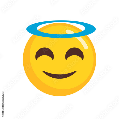 Cute Smiling Emoji Sticker with Happy Expression