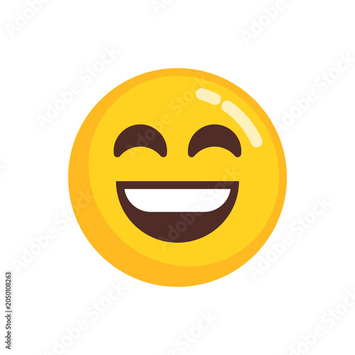 Cute Smiling Emoji Sticker with Happy Expression