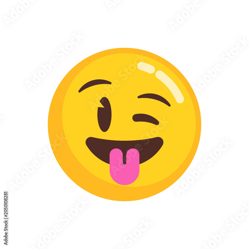 Cute Smiling Emoji Sticker with Happy Expression