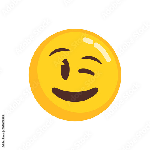 Cute Smiling Emoji Sticker with Happy Expression