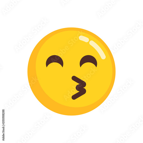Cute Smiling Emoji Sticker with Happy Expression