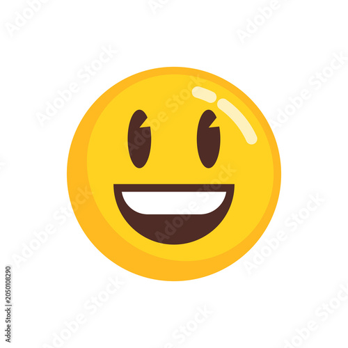Cute Smiling Emoji Sticker with Happy Expression