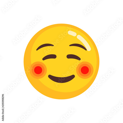 Cute Smiling Emoji Sticker with Happy Expression