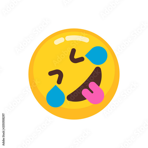 Cute Smiling Emoji Sticker with Happy Expression